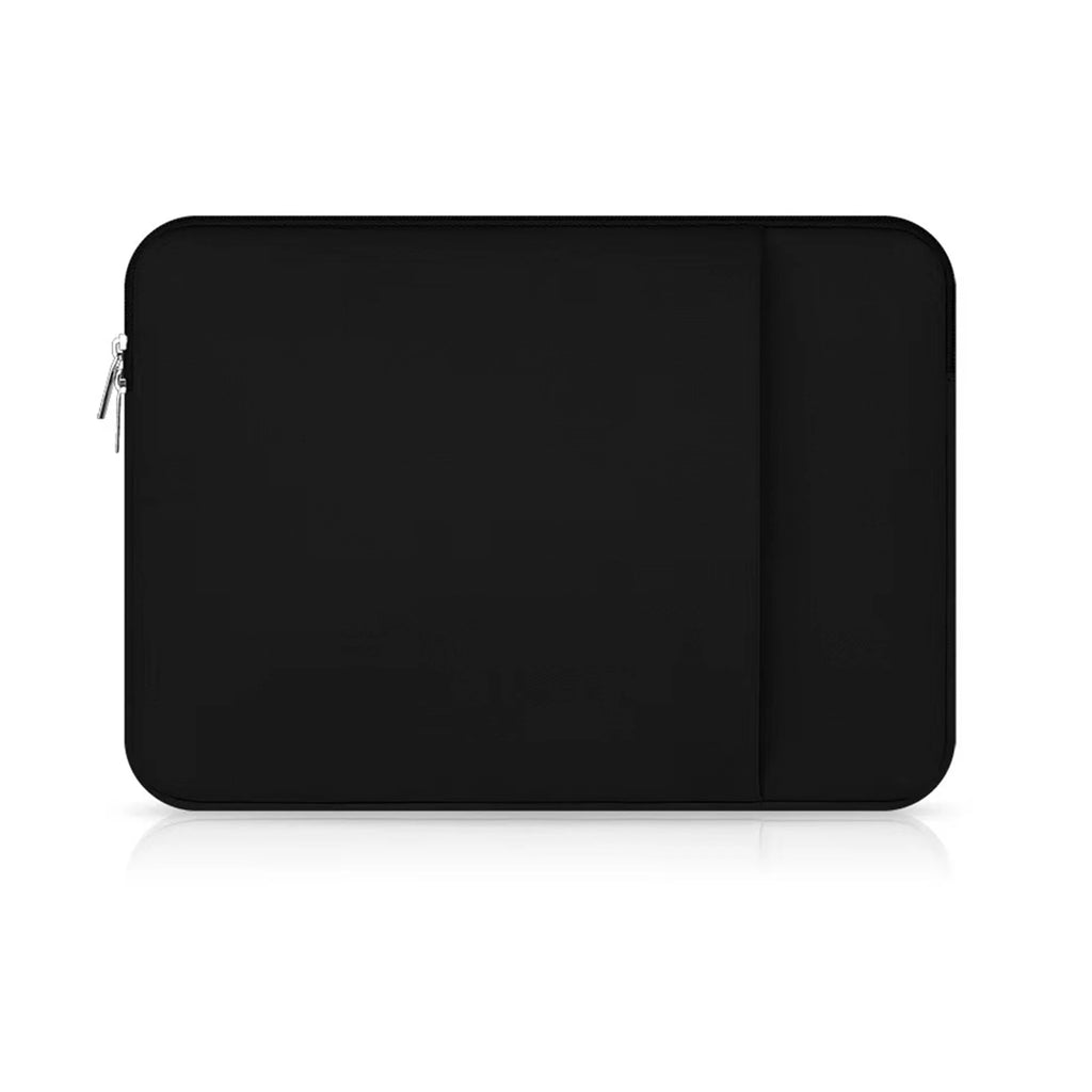 Black laptop sleeve on a white background