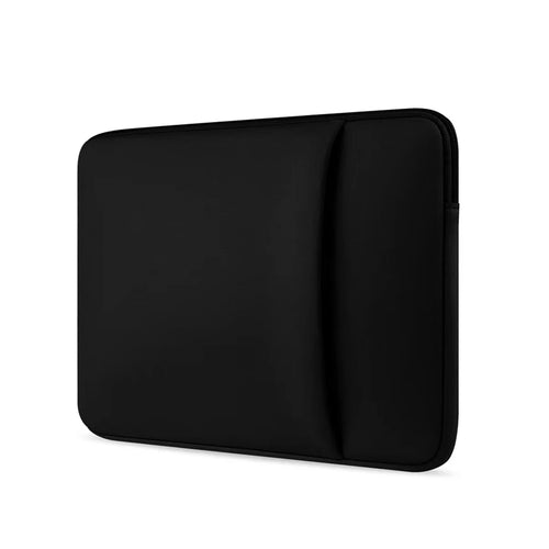 Black laptop sleeve on a white background